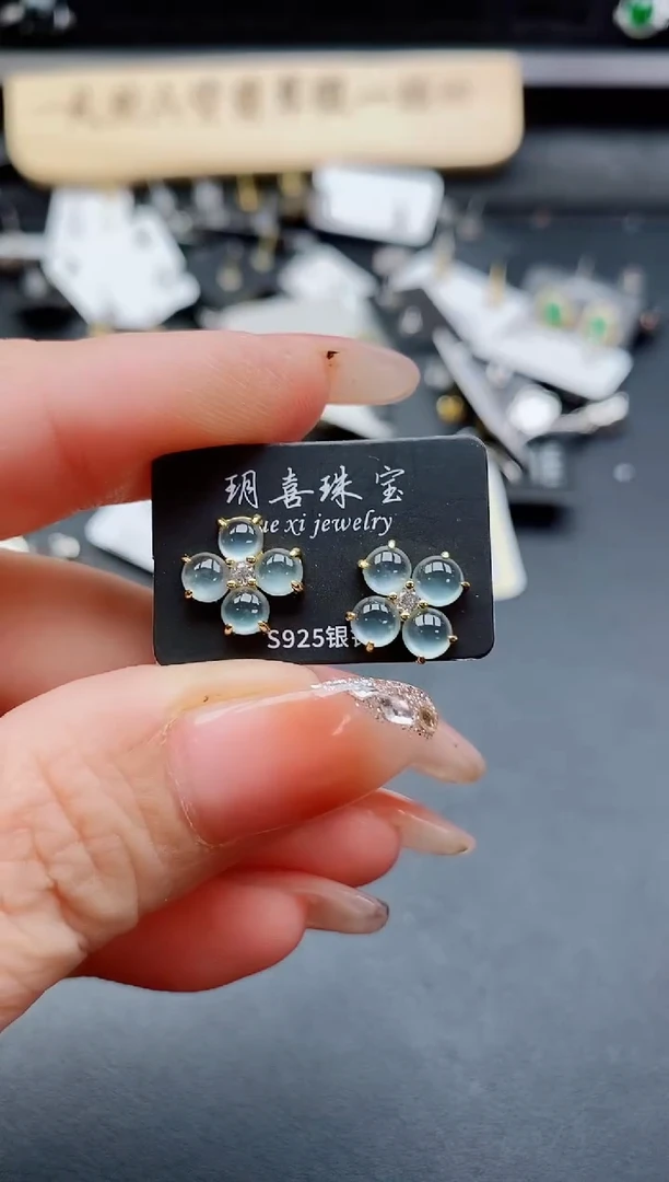 银S925镶嵌戒指翡翠1