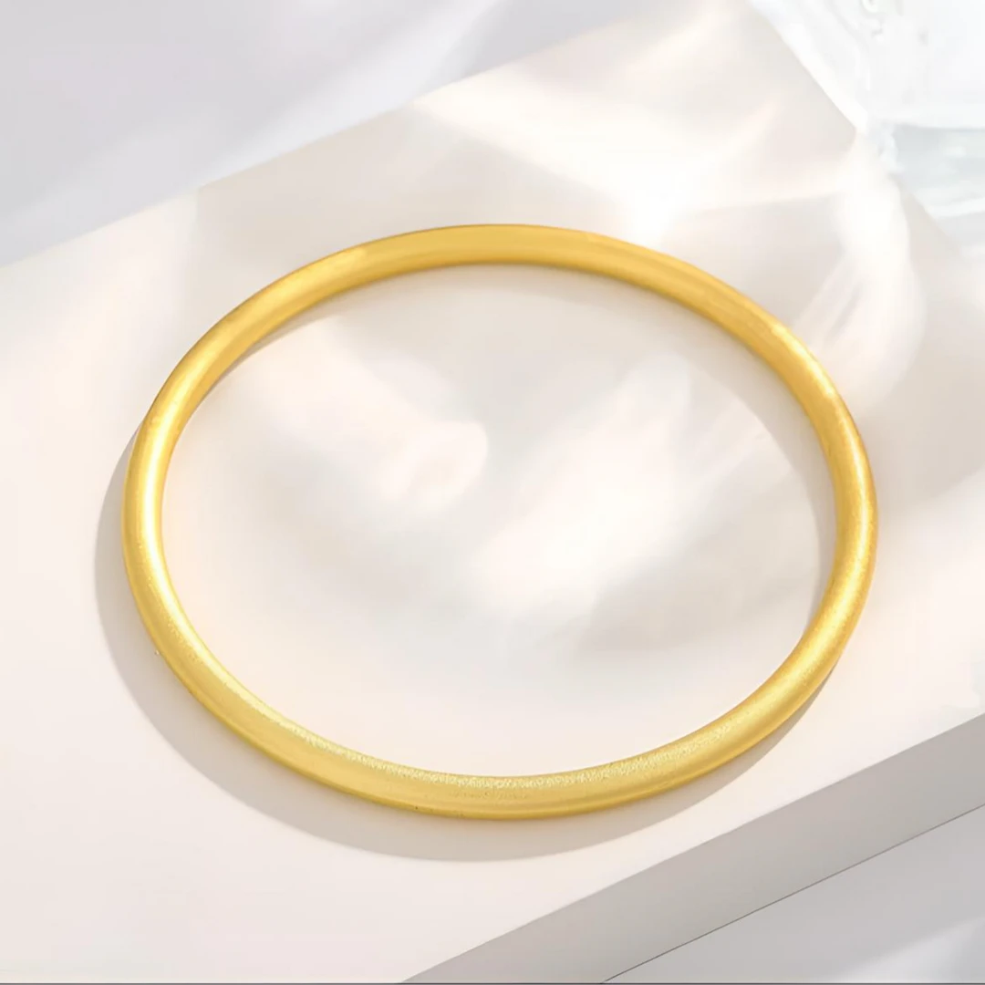 足金999实心纯黄金古法传承手镯