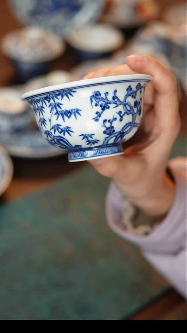 摆件陶岁寒三友松竹梅