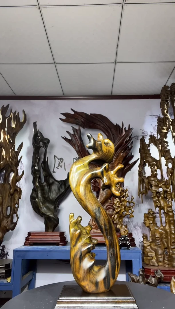 金丝楠木雕款水*金丝楠木工艺品摆件