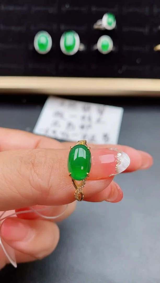 【闪购商品】翡翠戒指银S925镶嵌08508080