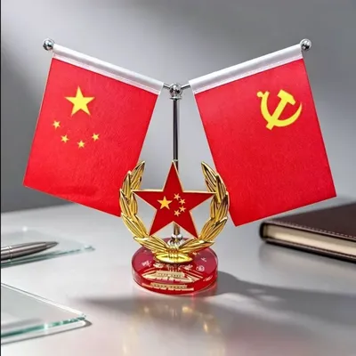 【爱国红旗】高档红旗摆件车载中控台办公室家居装饰品