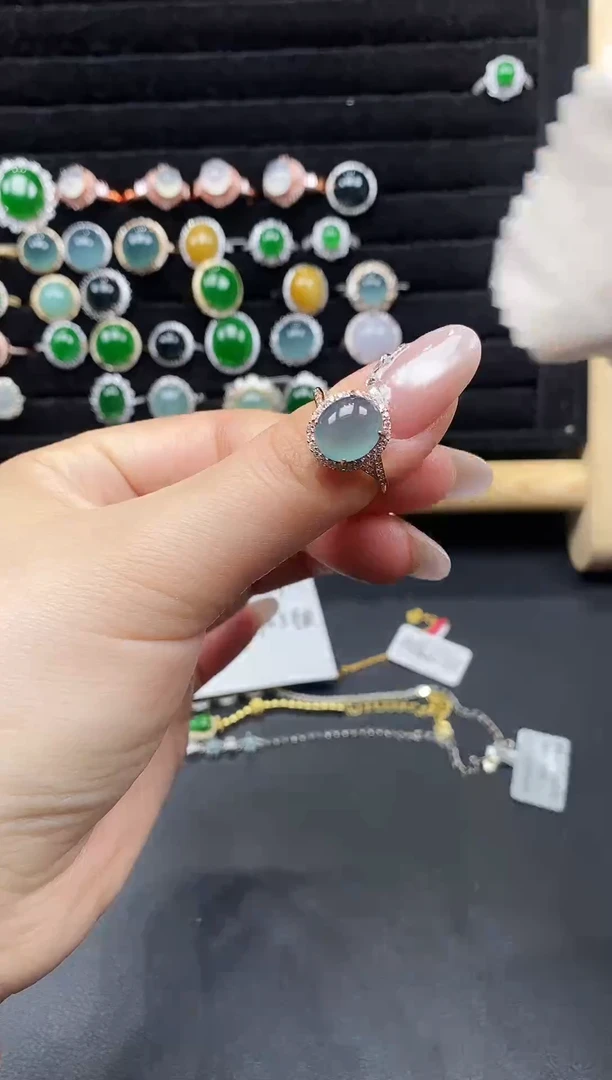 银S925镶嵌戒指翡翠111