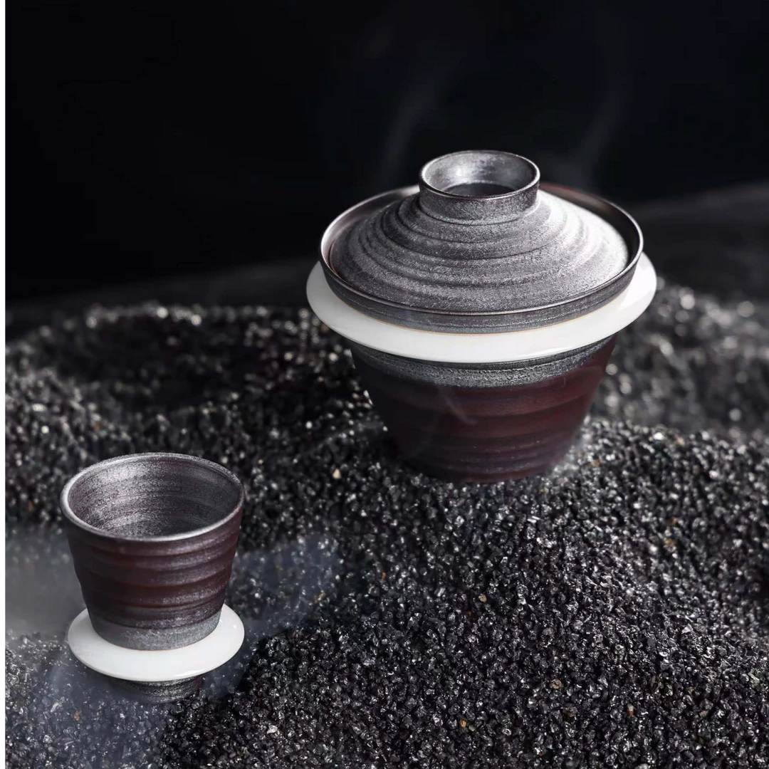 梵山暮云 昆仑系列 · 铁锈釉盖碗（三才）+杯  st