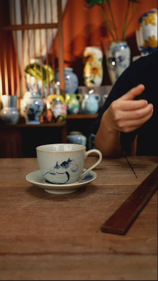 瓷片【简家甄选】景德镇设计师釉下手绘陶瓷餐具