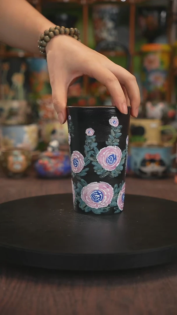 紫砂油画手绘釉下彩
