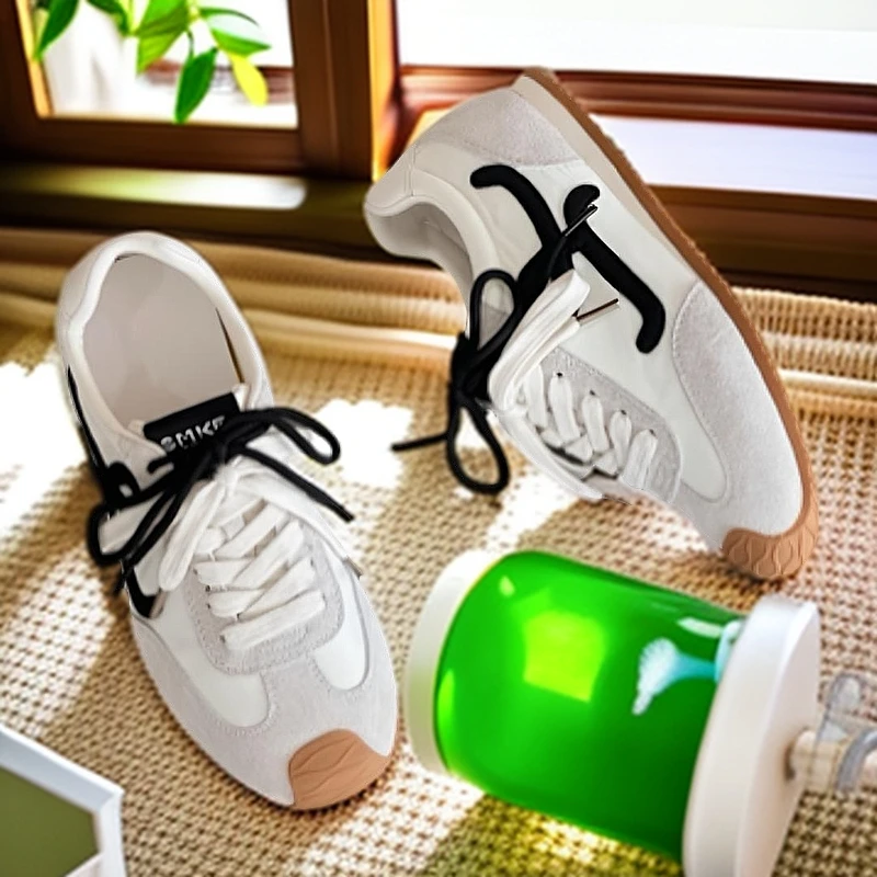 雪芭妮2025夏季新款小内增芒果头德训鞋女网红款平底轻便休闲鞋女