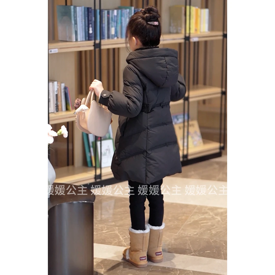 媛媛公主【极寒系列，90绒】冬季新品女童加暖连帽羽绒服15215Q074