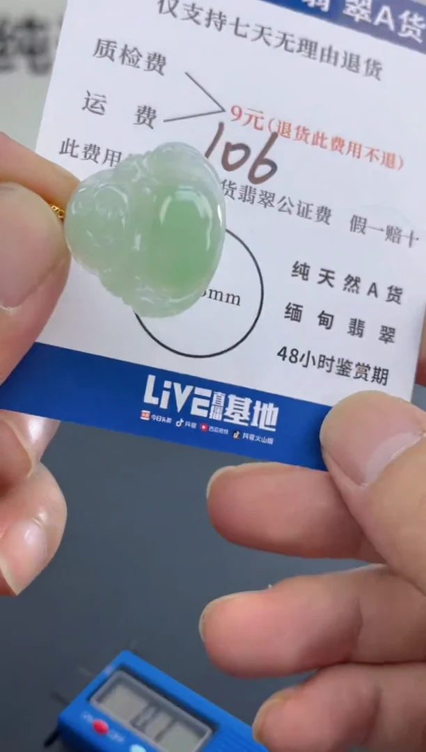 颈饰18K金镶嵌翡翠纯天然缅甸翡翠A货