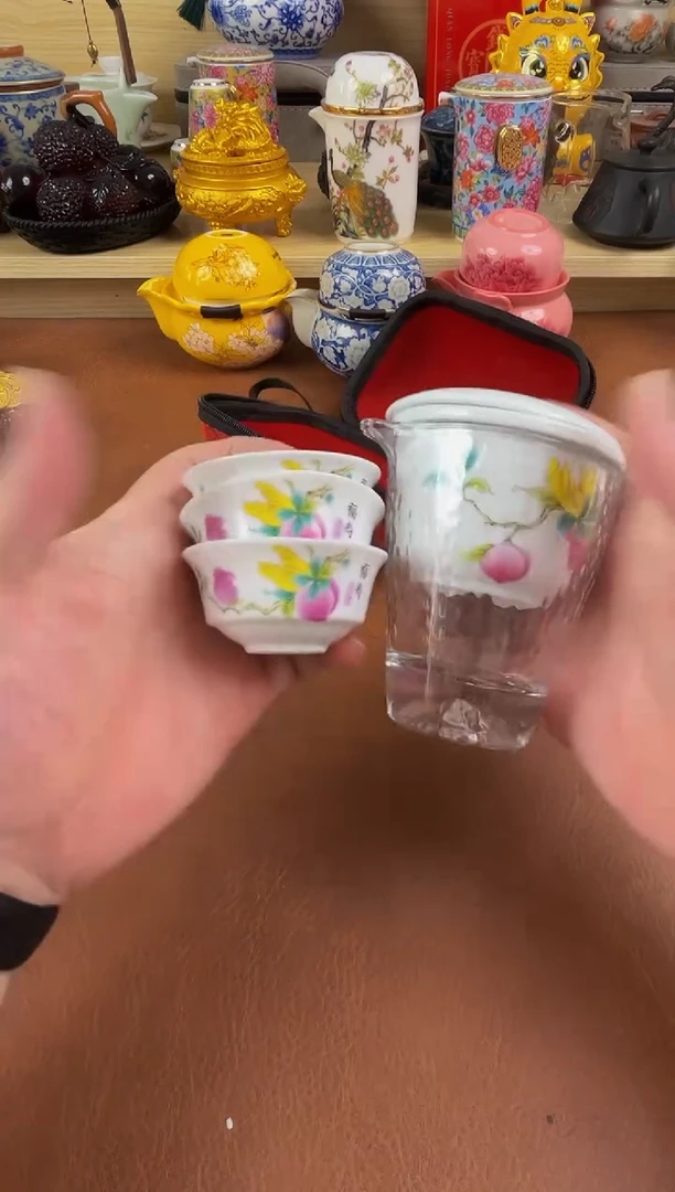 陶瓷茶具摆件旅行套组