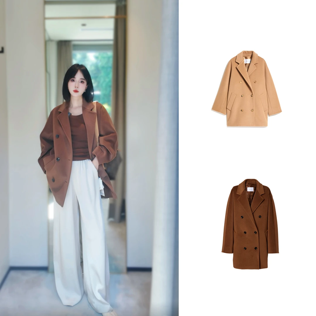 未使用 MaxMara 国现 101801 翻领羊毛短款大衣 DY0114/DY0116