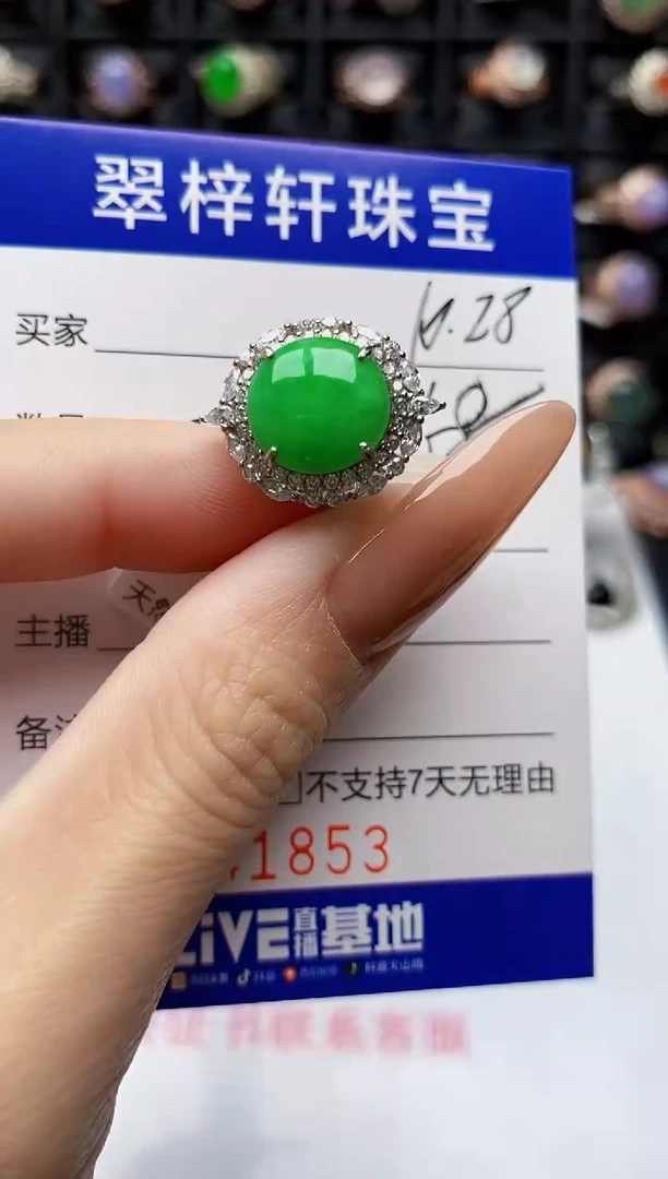 银S925镶嵌戒指翡翠1853