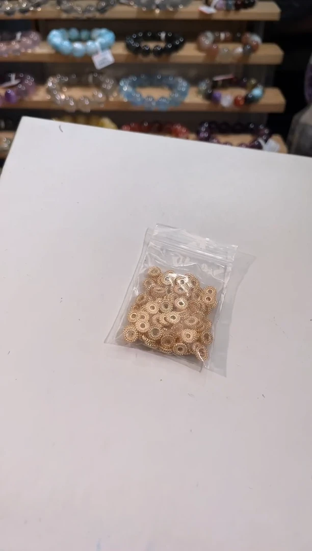 水晶手链未镶嵌金色齿轮圆环配件