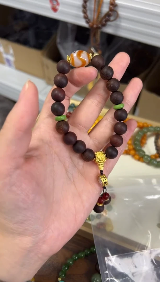 未镶嵌降真香手串红油降真香红肉虎牙珠手串[1828]