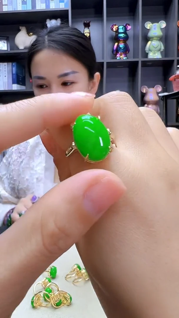 翡翠14K金镶嵌颈饰沉白diy劲饰