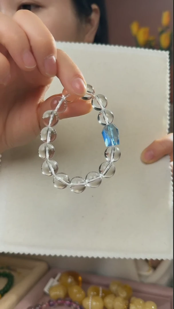 【闪购商品】水晶手串未镶嵌天然白水晶手串12mm