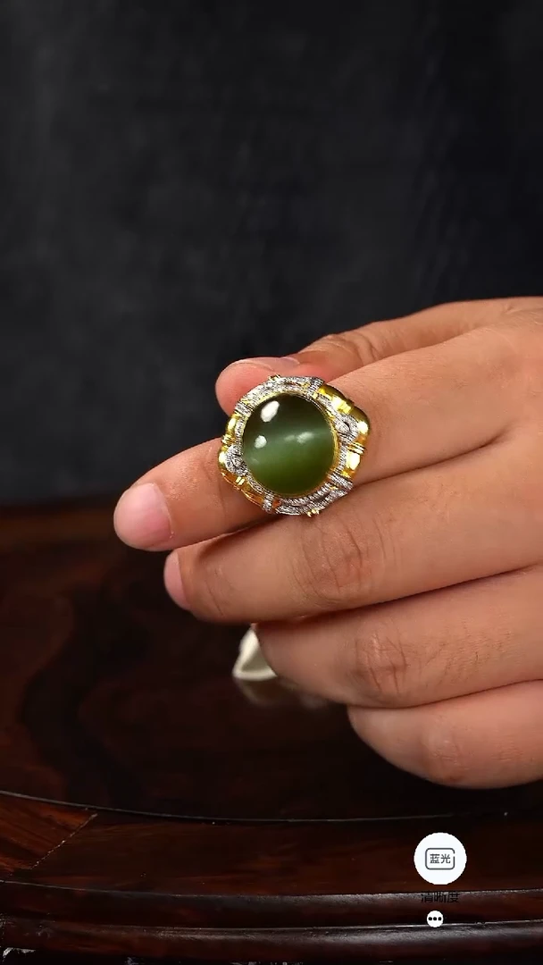 未镶嵌和田玉挂件小*叔戒指