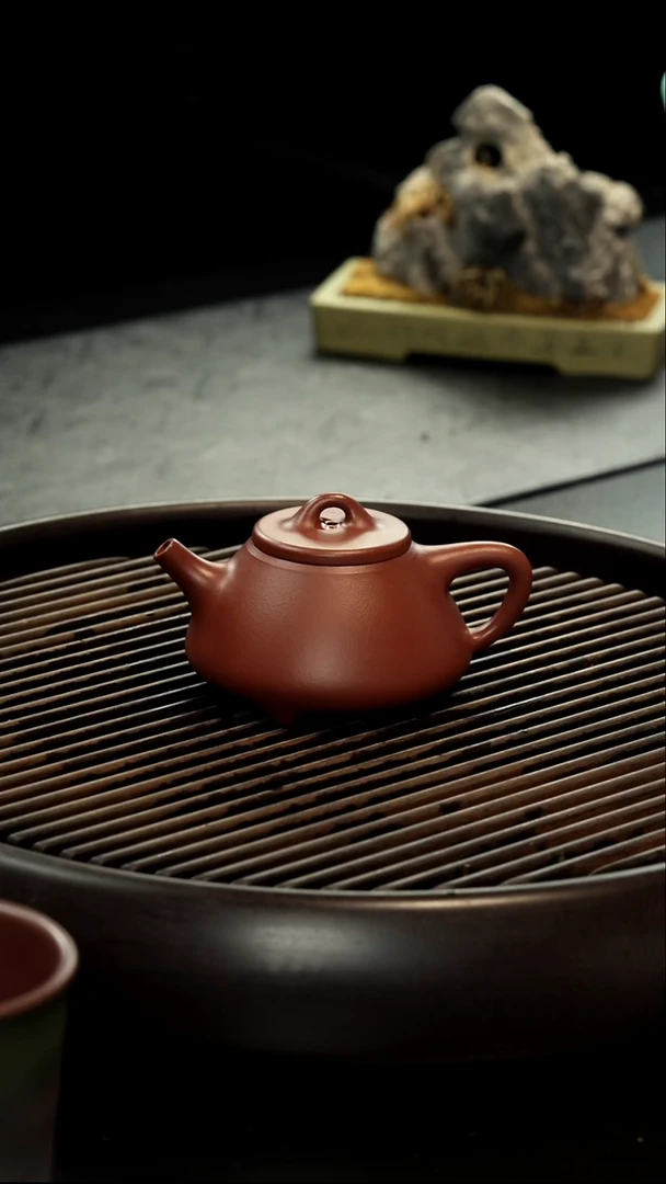 茶壶紫砂玉*瑕小煤窑朱泥 石瓢壶