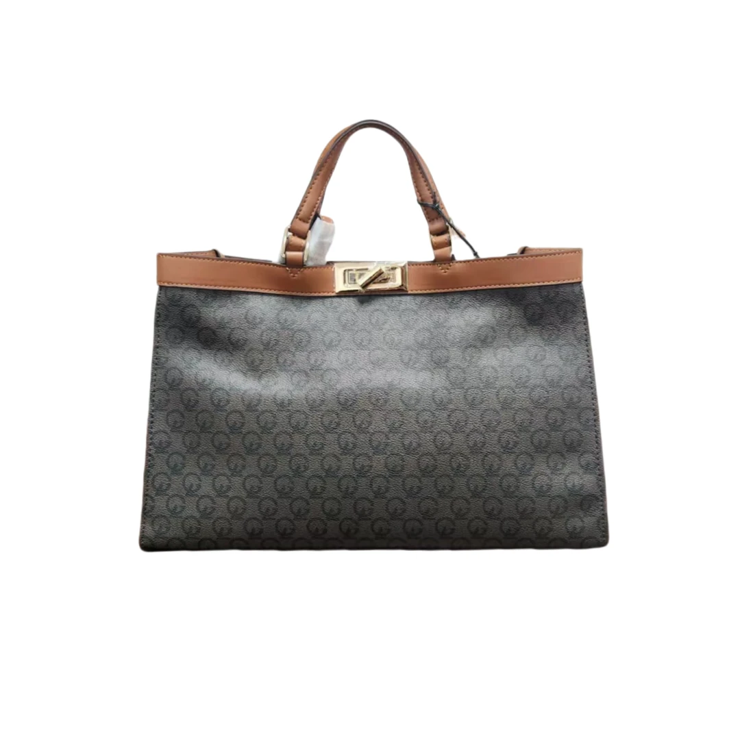 姬龙雪-优雅风字母印字手提包黑色奢侈肩包女士-GL020009