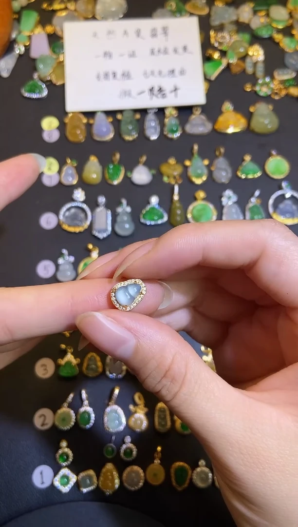 吊坠(不含链)银S925镶嵌翡翠1