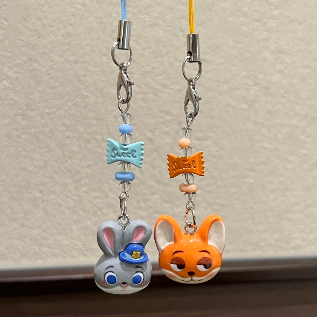 卡通疯狂动物城朱迪尼克挂件少女包包糖果钥匙扣手机链挂饰礼物