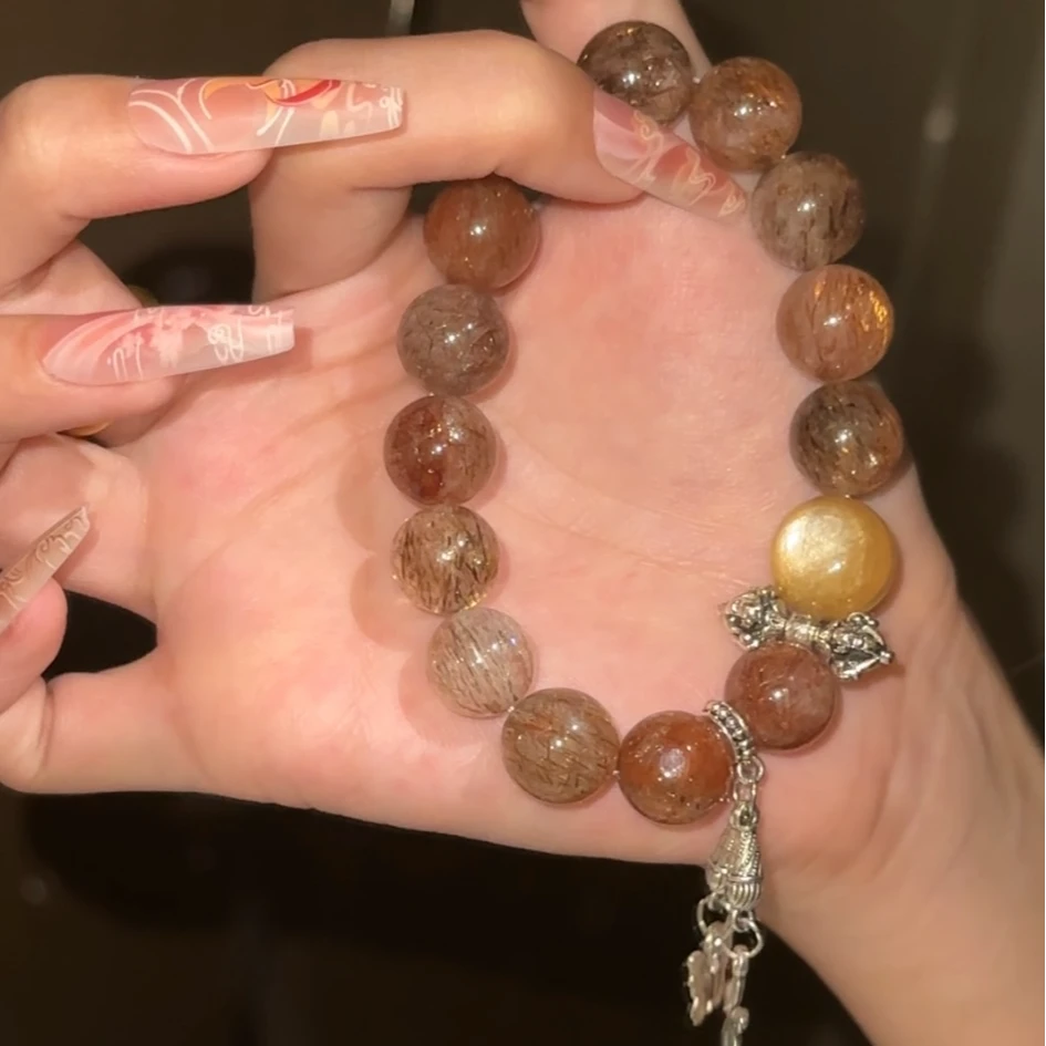 「宫墙」黑金超七金锂云母水晶