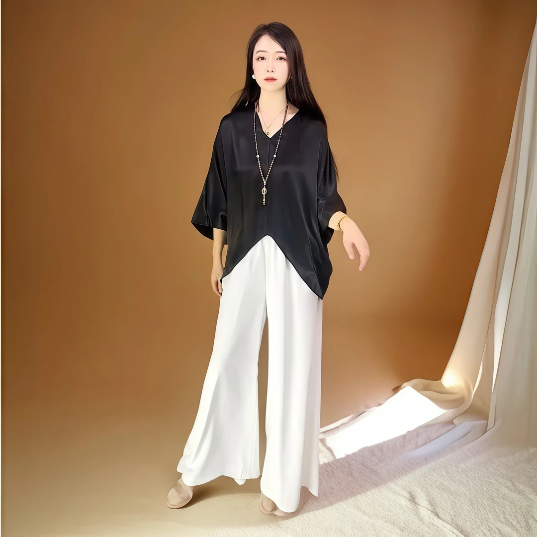 气质时尚休闲夏季宽松洋气垂感设计感轻奢上衣1174