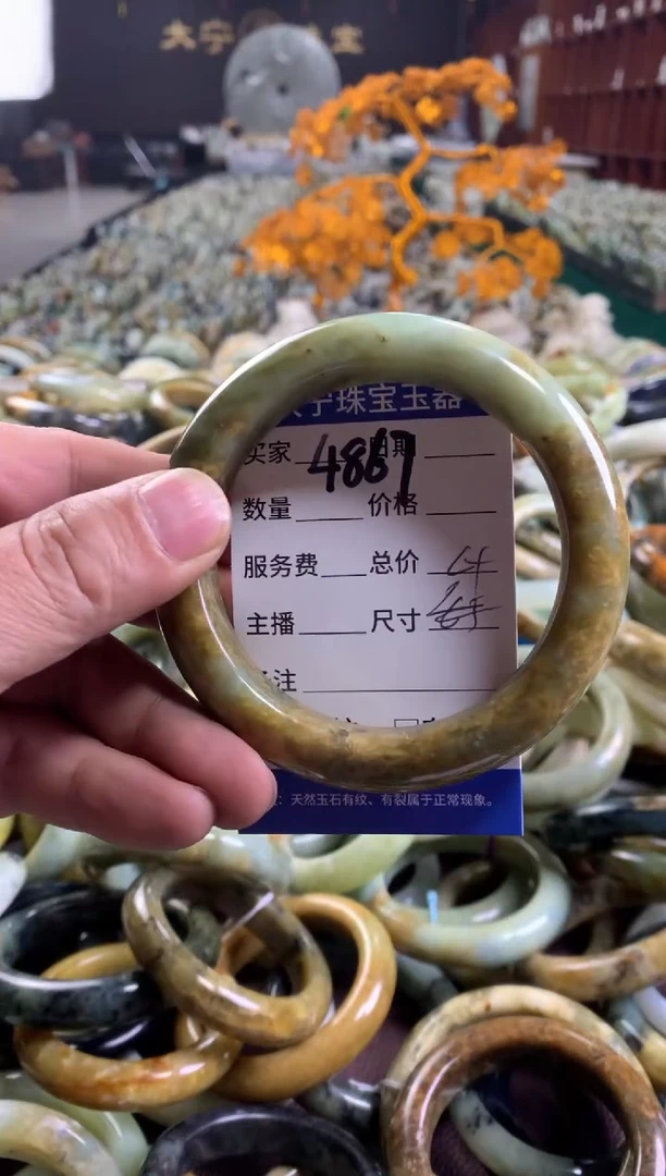 未镶嵌蛇纹石玉手镯4867