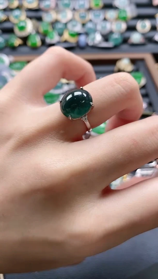 【闪购商品】翡翠戒指银S925镶嵌51511