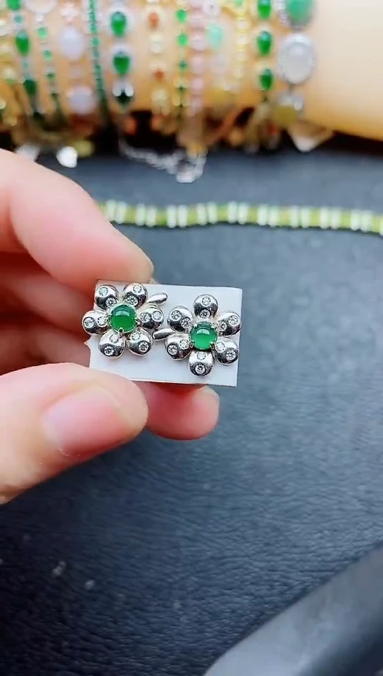 银S925镶嵌戒指翡翠1