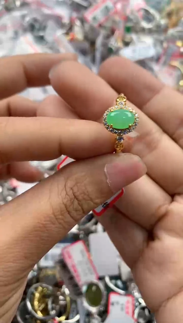 银S925镶嵌戒指翡翠555                    6