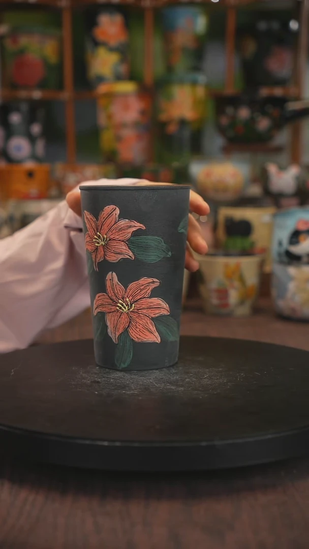 紫砂油画手绘釉下彩