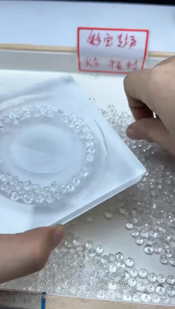 水晶珠宝半成品未镶嵌C747 白水晶切面4*6mm50颗15元
