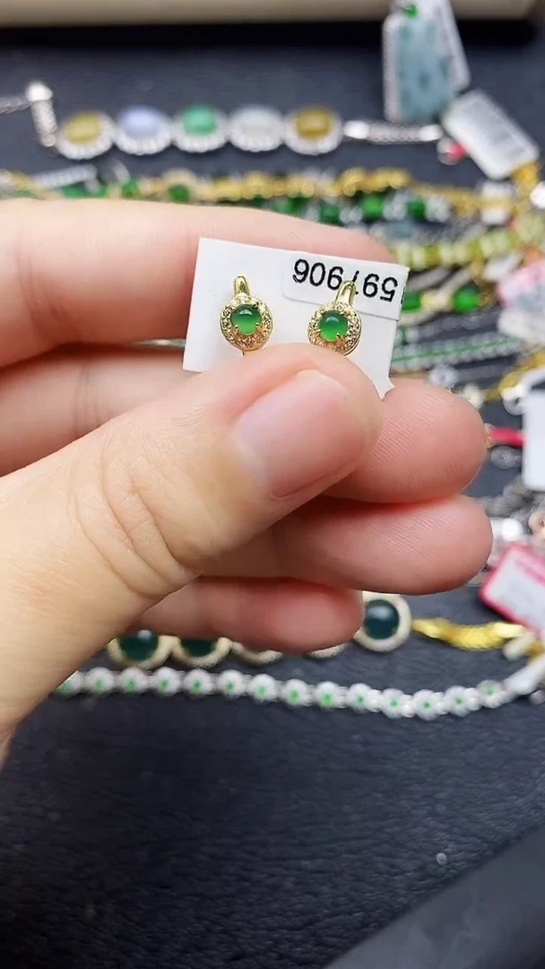 银S925镶嵌戒指翡翠1