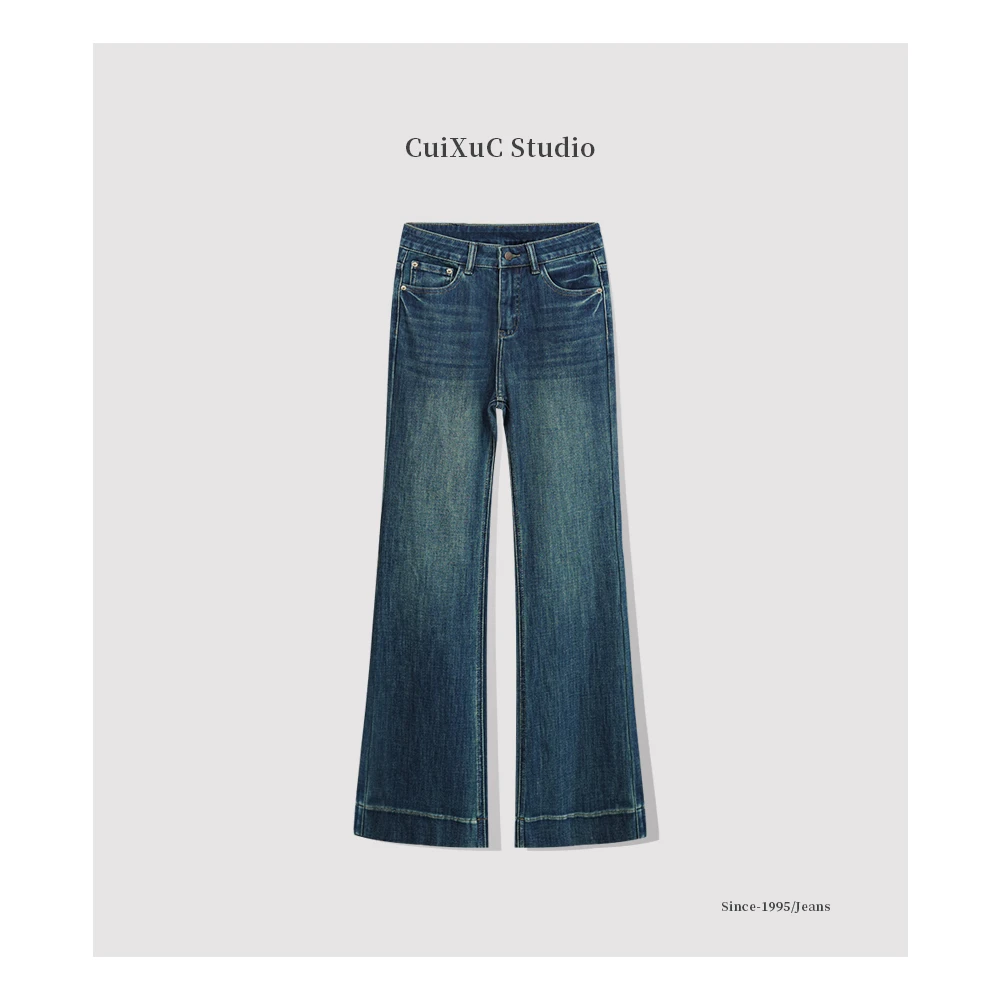 2025季四面弹喇叭裤高腰显瘦超模裤微喇拖地裤女