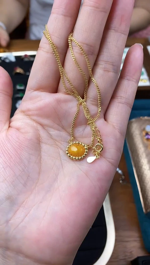 琥珀颈饰未镶嵌蜜蜡项链