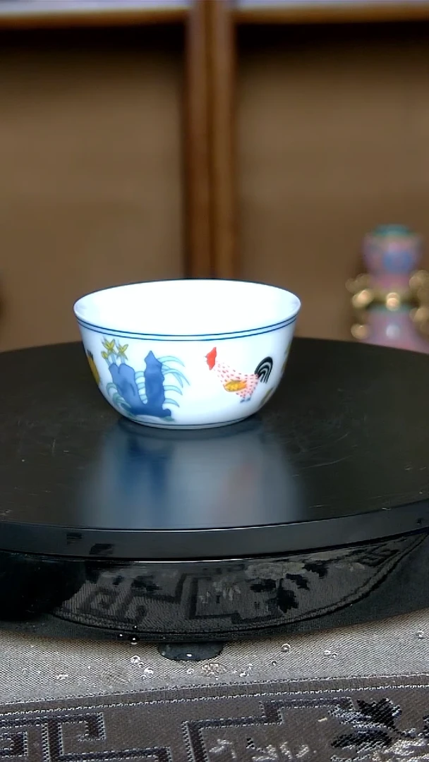 全手工景德镇斗彩鸡缸杯杯