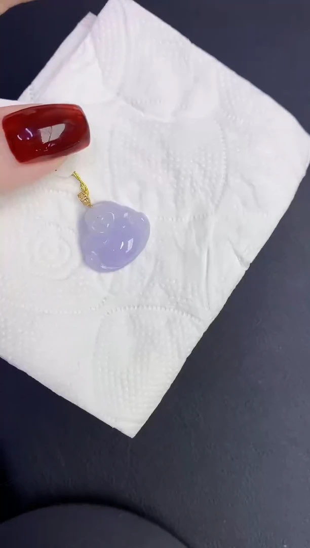 颈饰18K金镶嵌翡翠缅甸天然翡翠A货