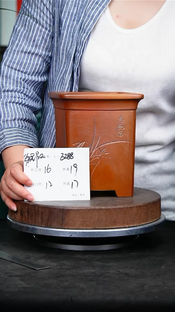 紫砂花盆花卉园艺瑕3288