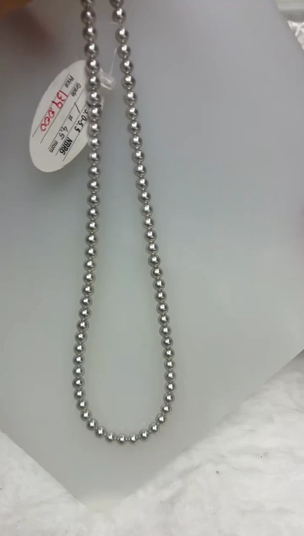 未镶嵌DA海水珍珠灰珠串链带真科研大证5-6 ss901
