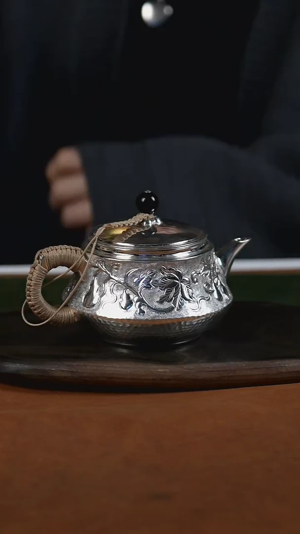 手工锤纹葫芦泡茶壶
