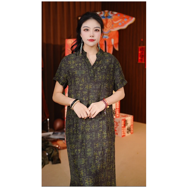 【藤清花】时尚洋气气质高档宽松时髦连衣裙