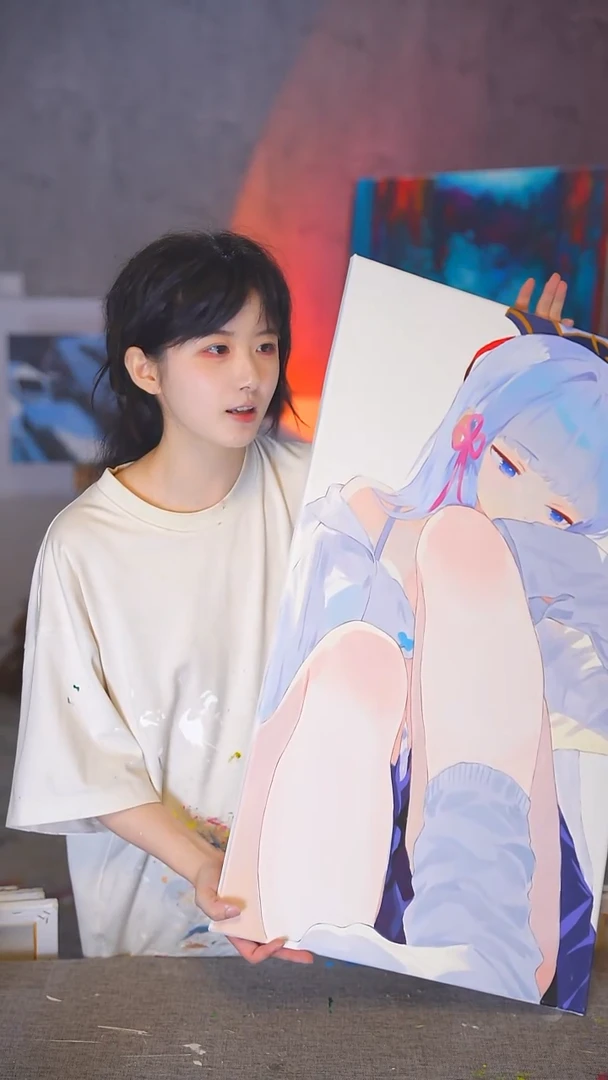 油画你***亮神理凌华丙烯画纯手绘
