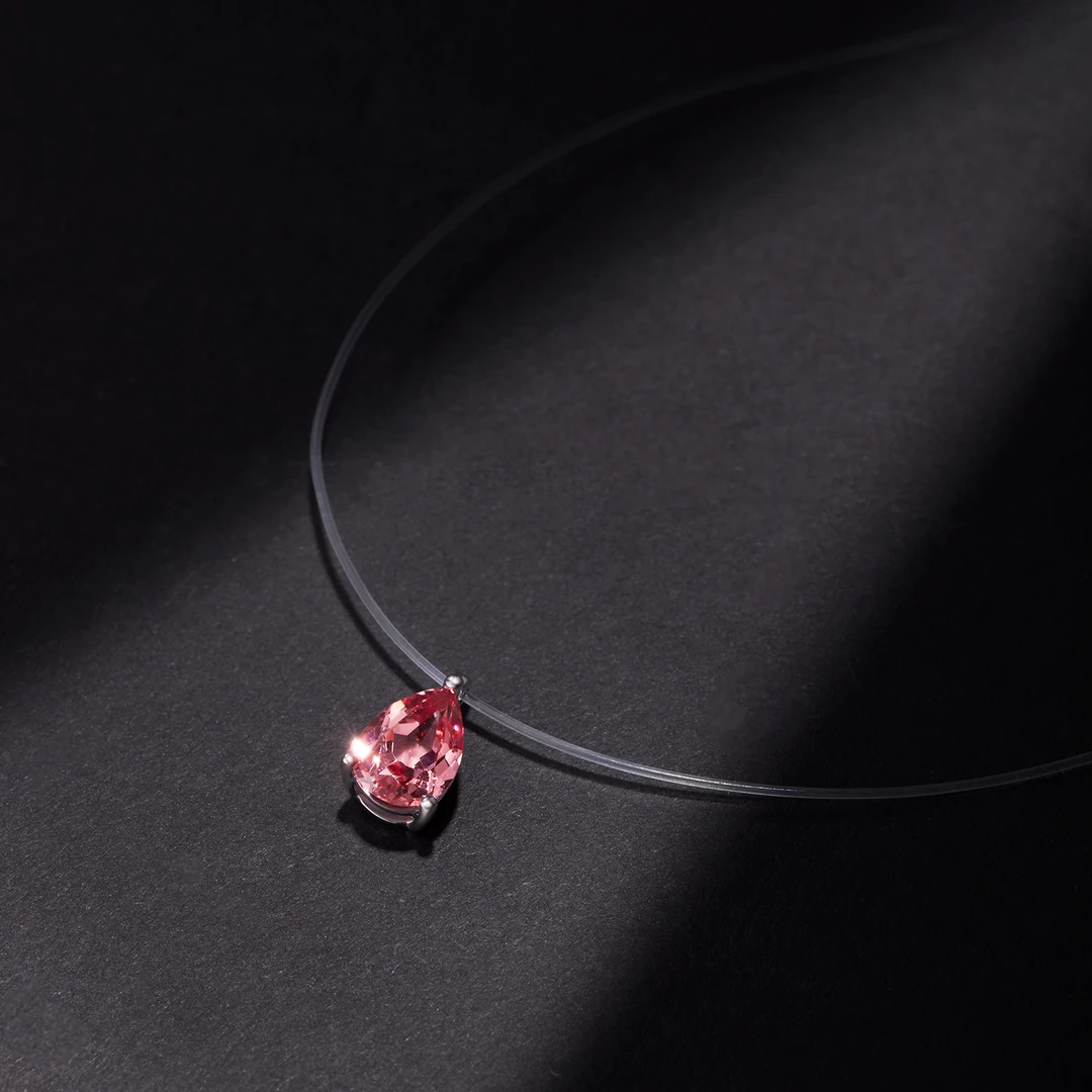 人造钇铝榴石高奢项链 培育帕帕拉恰 D18064