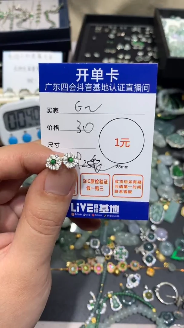 翡翠未镶嵌颈饰耳钉