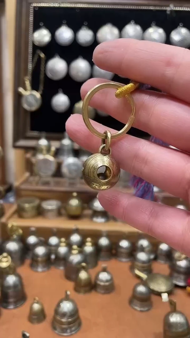 珊*兔小日子空心硬币圆铃铛正品特价配玉米流苏钥匙环