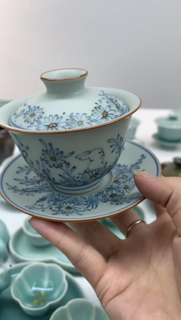手工彩绘  慧仙青瓷 龙泉青瓷大促