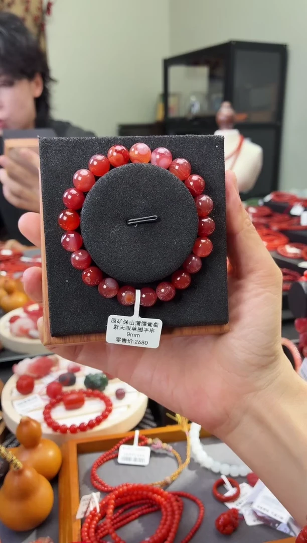 未镶嵌手串南红玛瑙h****hhanGX680492原矿保山蒲缥葡萄紫9mm微瑕
