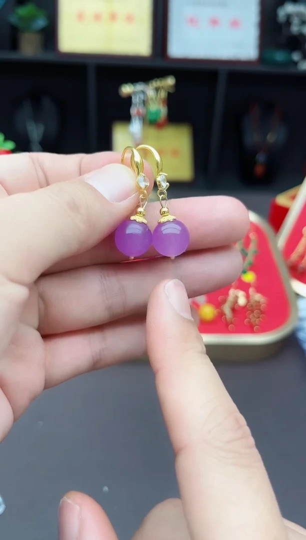 【闪购商品】玛瑙/玉髓耳钉银S925镶嵌304000