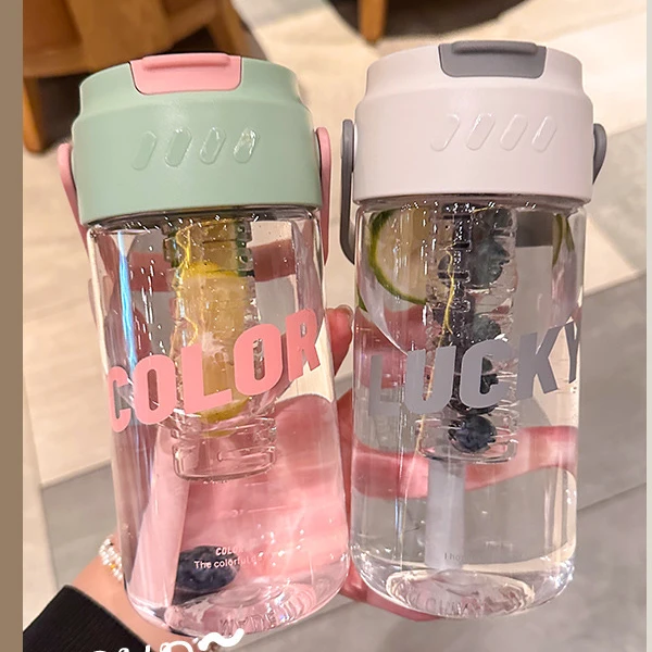 【春夏专属】ins高颜值不锈钢吸管保温杯水杯 学生便携杯子茶水分离